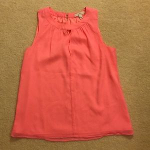 J Crew Silk Coral Keyhole Top (0)